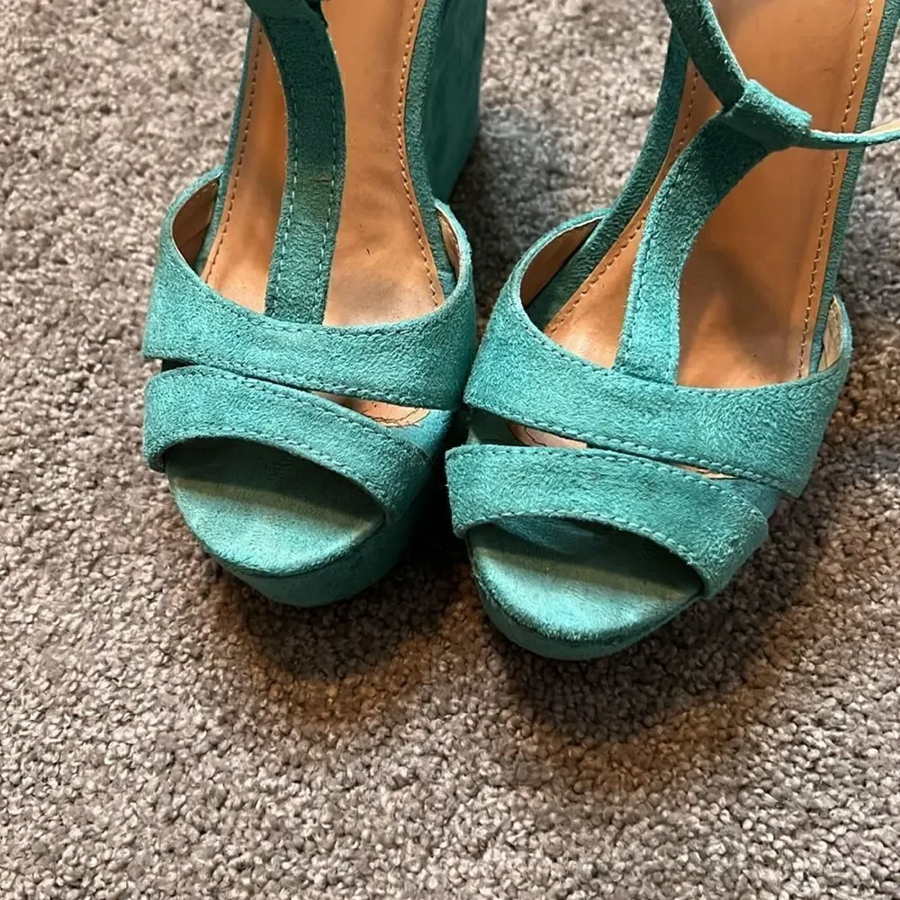 Charlotte Russe Teal Wedges